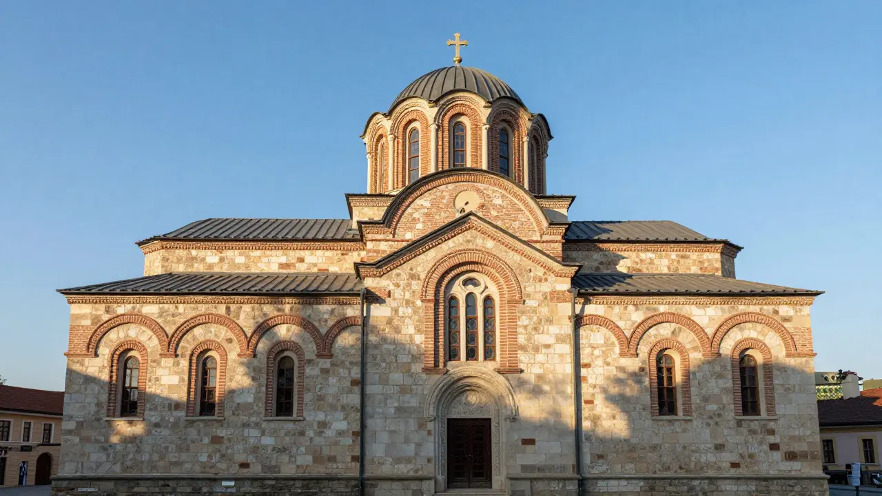 Exterior of a Byzantine cross-in-square church with central dome